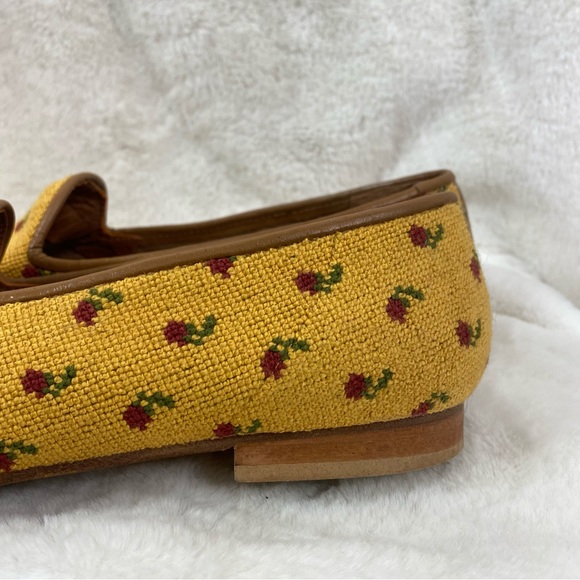 Zalo Vintage Zalo Yellow & Red Rose Needlepoint Flats size 11 - Picture 9 of 16